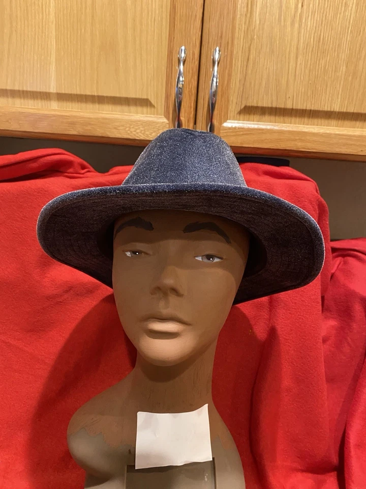 Sombrero Fedora Gris Oscuro con Banda Negra LC Canto Diseñador Italiano Hecho en Italia Foto 1 de 4