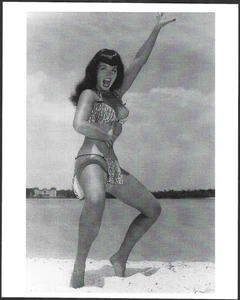 Vintage 1970s Bettie Page Photo Stunning Pose Classic Pin-Up Girl 8x10 B&W - Picture 1 of 2