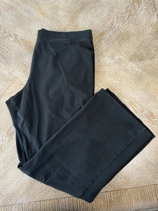 LL Bean Black Pull On Pants Large Elastic Waist 34” Inseam28” High Rise - Picture 1 of 7