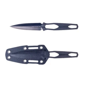 Cuchillo de hoja fija astral de acero real mango negro K110 daga borde liso 3505B - Imagen 1 de 2