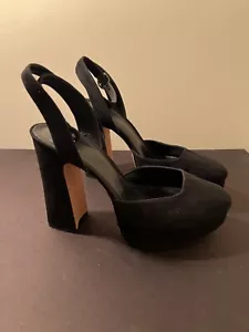 Alexandre Birman Vita Black Suede 4.75" Platform Heel Sandals 37.5/US 7 $695 - Picture 1 of 10
