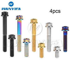 4pcs Titanium Bolt M6x10 15 20 25 30 35 40 45 50mm Flange Torx Head Gr5 Screws - Picture 1 of 12