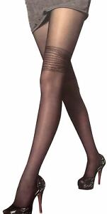 Sexy Womens Black Spiral Thigh High Sheer Lace Stockings Panty Tights Socks