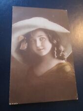 Glamour Postcard - Woman in large hat (Posted 1913)