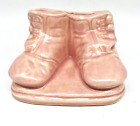 Vintage Planter Pottery Baby Side Button Booties Boots Pink Ceramic USA XL12
