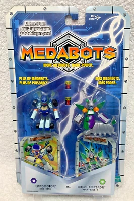 VTG NIP Hasbro Carded 2-pack MEDABOTS Landmotor vs. Mega-Emperor Action Figures - Imagem 1 de 2