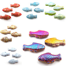 Glass Charms - Fish - Sets of 4 (Choose Colour)