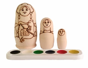Mámushka bábushka Matriochkas Para Pintar Recuerdo Rusa 3 Piezas - Imagen 1 de 1
