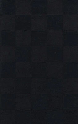 Black Transitional Hand Hooked Checkered Squares Grid Area Rug Checked DV15 - Image 1 of 2