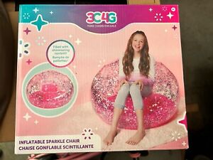 3C4G: Pink Glitter Confetti Inflatable Chair - Pink & Sparkle, Make It Real,