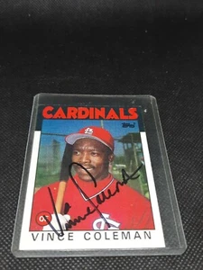 1986 Topps Vince Coleman Autograph - Picture 1 of 2