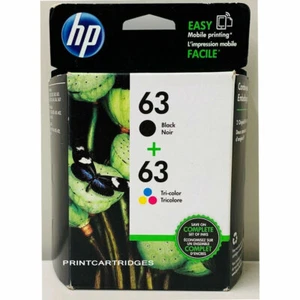 HP 63 Combo Ink Cartridges 63 Black Color NEW GENUINE - Picture 1 of 2