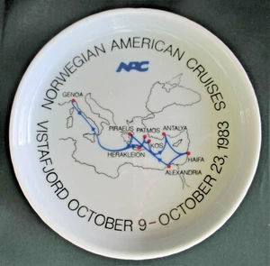 Norwegian American Cruises Vistafjord Oct 9 - Oct 23,1983 Trinket / Pin Dish - Picture 1 of 5