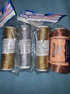 Westrim Crafts Gold & Silver Lame Craft Thread Shaggee Metallic Corde Japan - Imagen 1 de 1