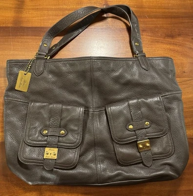 Lauren Ralph Lauren Chocolate Brown Leather Hobo Shoulder Bag Tote Purse - Image 1 of 4