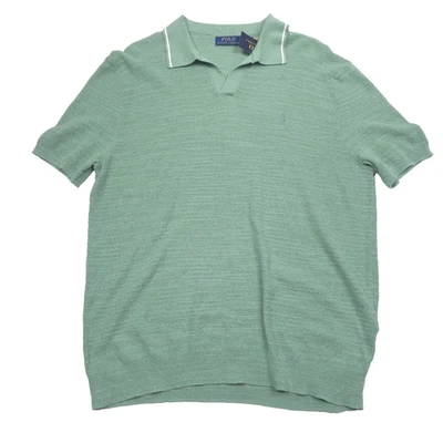 $125 Polo Ralph Lauren Desteñido Como Nuevo Texturizado Suéter Polo Camisa Para Hombres Talla XL Foto 1 de 4