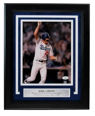 Kirk Gibson Signed 8x10 Photo 1988 World Series Game 1 Dodgers Framed JSA 198137 - Image 1 of 4