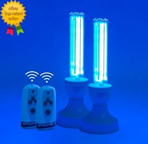 2X 25W UVC UV Light Bulb w/ Remote Control E26 Base Lamp for Home Disinfection - Picture 1 of 7
