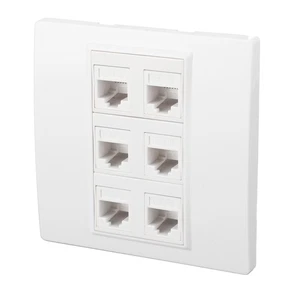 6 Port Cat 6 Ethernet Wall Plate Removable Female To Female Ethernet Wall AM - Afbeelding 1 van 22