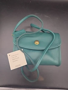 Auténtico bolso bandolera COACH Old Chrystie verde botella usado vintage - Imagen 1 de 7