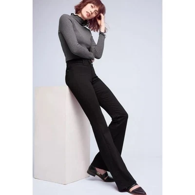 Pantalones de mezclilla Anthropologie M.i.h Marrakech tiro alto acampanados oscuros Inidgo talla 31 Foto 1 de 4