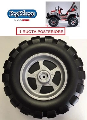 PEG PEREGO - 1 RUOTA POSTERIORE GAUCHO SILVER 12 VOLT -nuovo-Italia