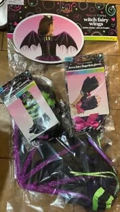Lot Of 3- Witch Fairy Wings & Leg Warmers & Gloves Costume Halloween New - Picture 1 of 4