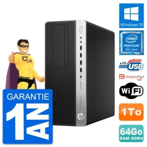 PC Tour HP EliteDesk 800 G3 Pentium G4400 RAM 64Go Disque 1To Windows 10 Wifi - Imagen 1 de 7