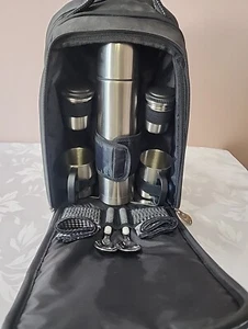 Stylish Backpack with Stainless Steel Picnic Set for Two - Picture 1 of 19