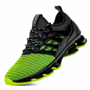 SKDOIUL Sport Running Shoes Mens Mesh Breathable Trail Runners Green Size 6.5  - Picture 1 of 9