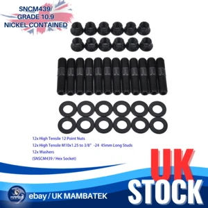 NICKEL Turbo exhaust manifold studs FOR SKYLINE R32 R33 GTST RB20 RB25 RB25DET - Picture 1 of 12
