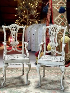 Vintage Cast Iron Dolls Chairs; Plant Stands; Decorative Conservatory 17" - Picture 1 of 21