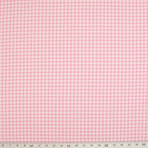 100% Cotton Fabric CHECK GINGHAM PINK Rose & Hubble Material METRE FAT QUARTER - Picture 1 of 2