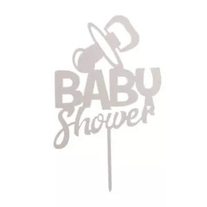 Baby Shower Cake Toppers, Cake Decoration, For Boys & Girls (Silver) - Picture 1 of 3