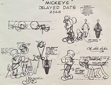 MICKEY'S DATE RETARDÉE 1947 FEUILLE MODÈLE Disney ANIMATION recherche PHOTOCOPIE souris