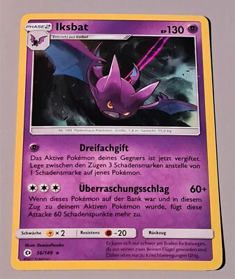 Iksbat # 56/149 Rare Holo Sonne & Mond 2017 Pokemon Deutsch Mint - Bild 1 von 4