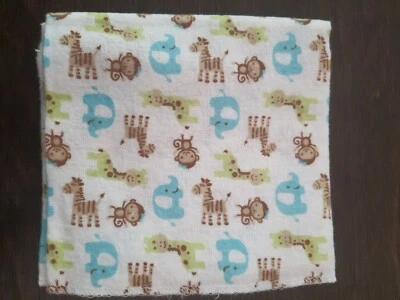 Nuby Elefante Jirafa Pájaro Bebé Recepción Manta Franela Verde Azul Tostado adorable Foto 1 de 4