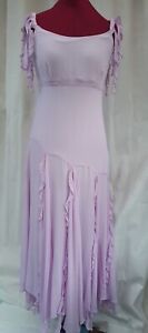 Pretty Nicholas Millington Floaty Chiffon Lilac Mid Length Summer Dress Size 10