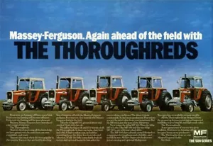 Vintage Massey Ferguson 500 Series Range Thorougred Tractor Poster Brochure (A3) - Picture 1 of 1
