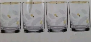 Lenox Holiday Gold Set Of 4 New Whiskey Drinking Ball Glasses Christmas Barware - Picture 1 of 4