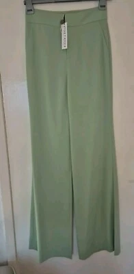 Alice + Olivia DEANNA HIGH WAISTED Bootcut Trouses Pants Seafoam Size 0 Uk 4 New - Image 1 of 4