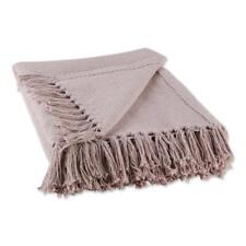 DII Dusty Lilac Solid Ribbed Cotton Throw 50x60 with 2.5 inch fringe