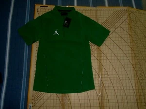 MENS XSMALL NIKE JORDAN GREEN ZIP COLLAR SS TRAINING SHIRT - NWT - Picture 1 of 4