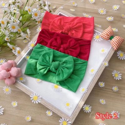 3Pcs/Set Bowknot Baby Headband Wraps Soft Elastic Newborn Infant Hairband Turban - Image 1 of 4