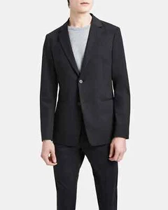 $595 Theory Semi Tech Jacket Compact Ponte Cotton-Polyester Black size 38 - Picture 1 of 3