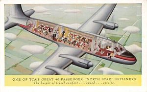 Trans-Canada Great 40-Passenger "North Star" Airplane Postcard - Picture 1 of 2