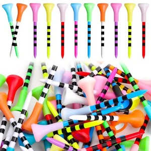 Unbreakable Golf Tees 3-1/4" 83mm Big Cup Mixed Color Stripes - Picture 1 of 6