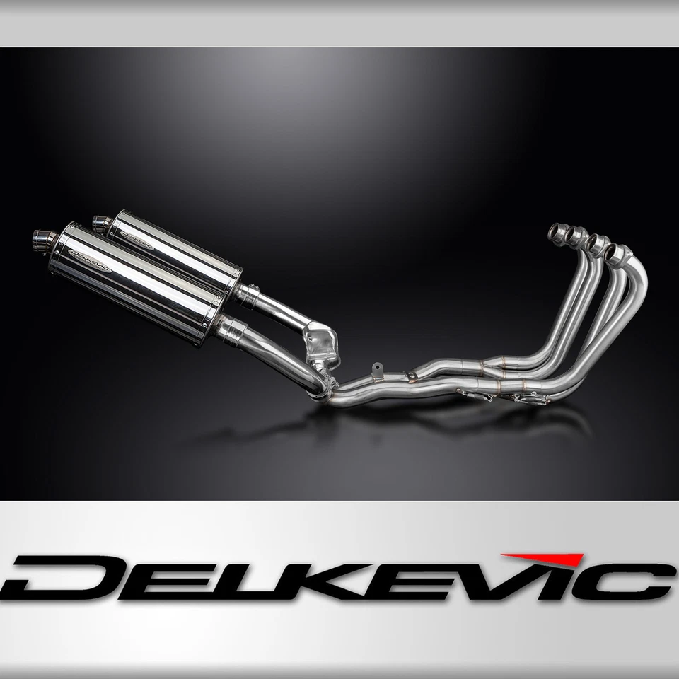 Honda CBR1000F FH-FX Hurricane 87-99 Full Exhaust 4-2 14" Oval Stainless Muffler — 第 1/4 张图片