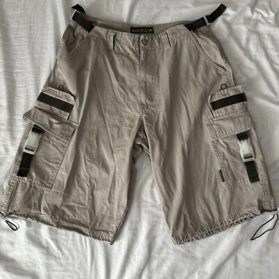 Pantalones Cortos De Colección Machine Cargo Talla 34 y2k Sueltos Parachute Rave Hip Hop Años 2000 Jnco Foto 1 de 4