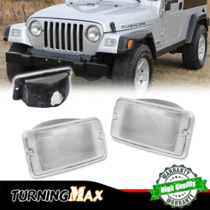 Fits For Jeep 97-06 Wrangler TJ Clear Front Turn Signal Parking Lights Housings - Picture 1 of 8